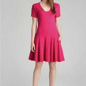 REISS Myrtle Pink Jersey Fit Flare Dress size 10